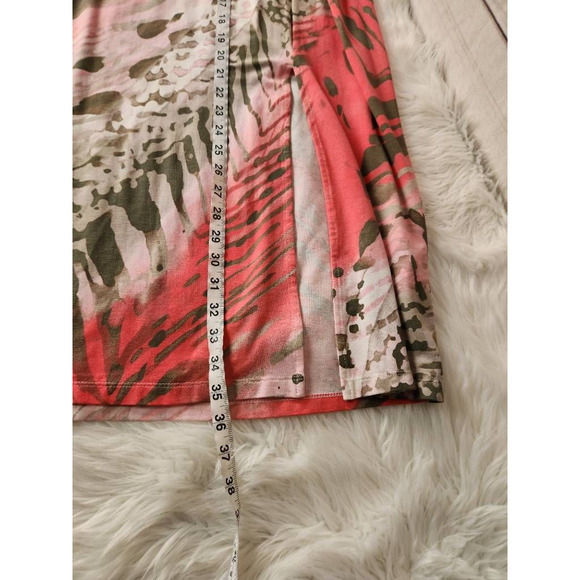 Chicos Womens Straight Skirt Multicolor Animal Print Long Maxi Front Slit L - Picture 4 of 6